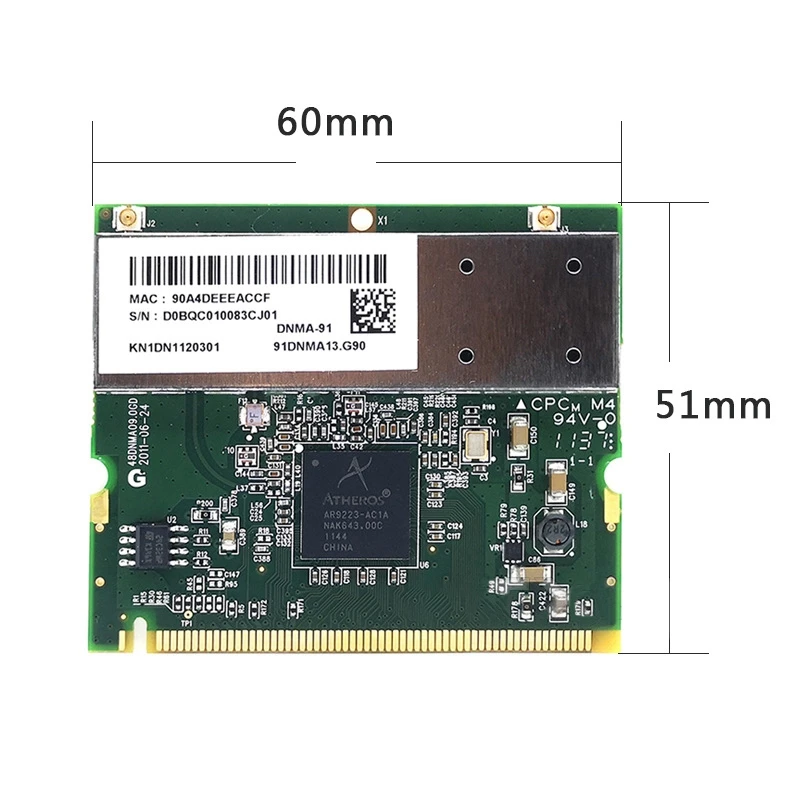 

AR9223 Wireless Network Card, Mini Pci-E Built-in 300M Wireless Network Card Supports Xp, Win7/8/10