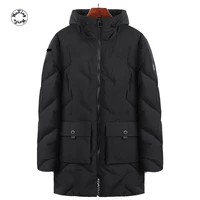 2021 winter casual mens white duck down jacket solid color medium long fashionable city hooded down jacket l to 6xl