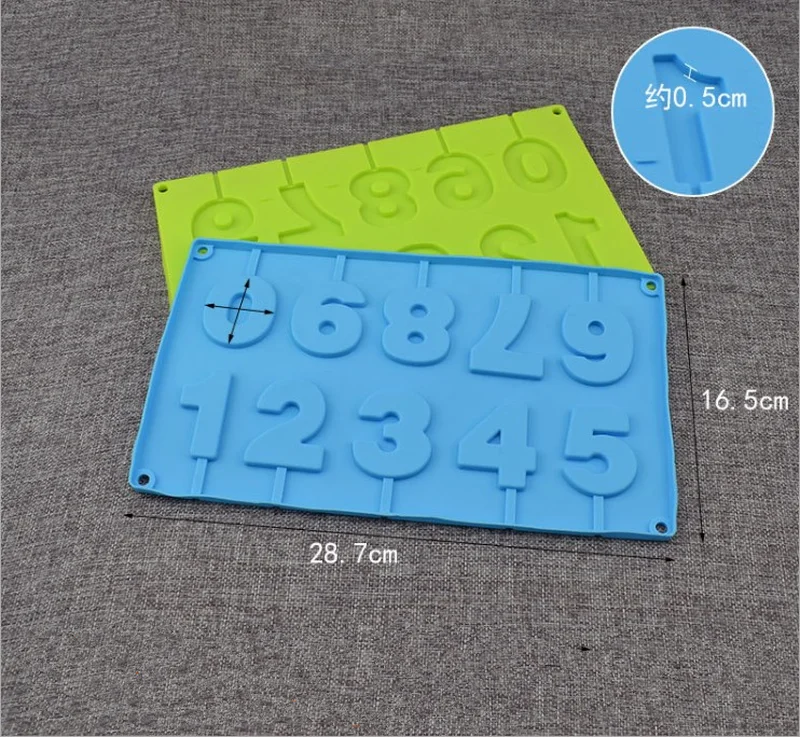 1 шт. форма для шоколада в виде леденца с палочками 0-9 | Дом и сад