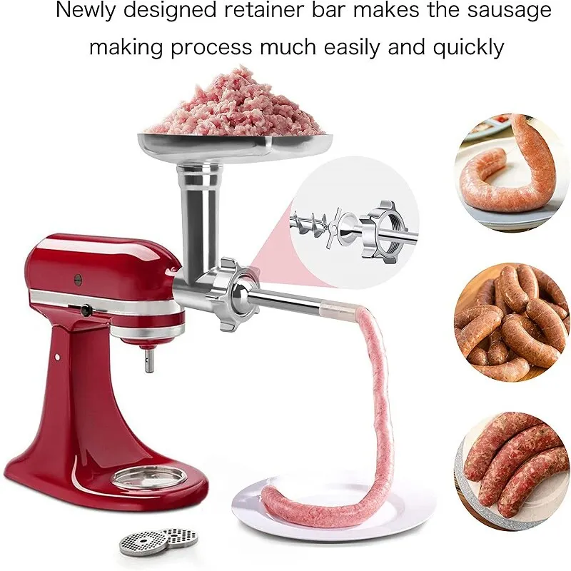 

Food Grinder Attachment Chopper Meat Mincer Food Processor Slicer Sausage Filling Stuffer For KitchenAid Stand Mixer Accessories