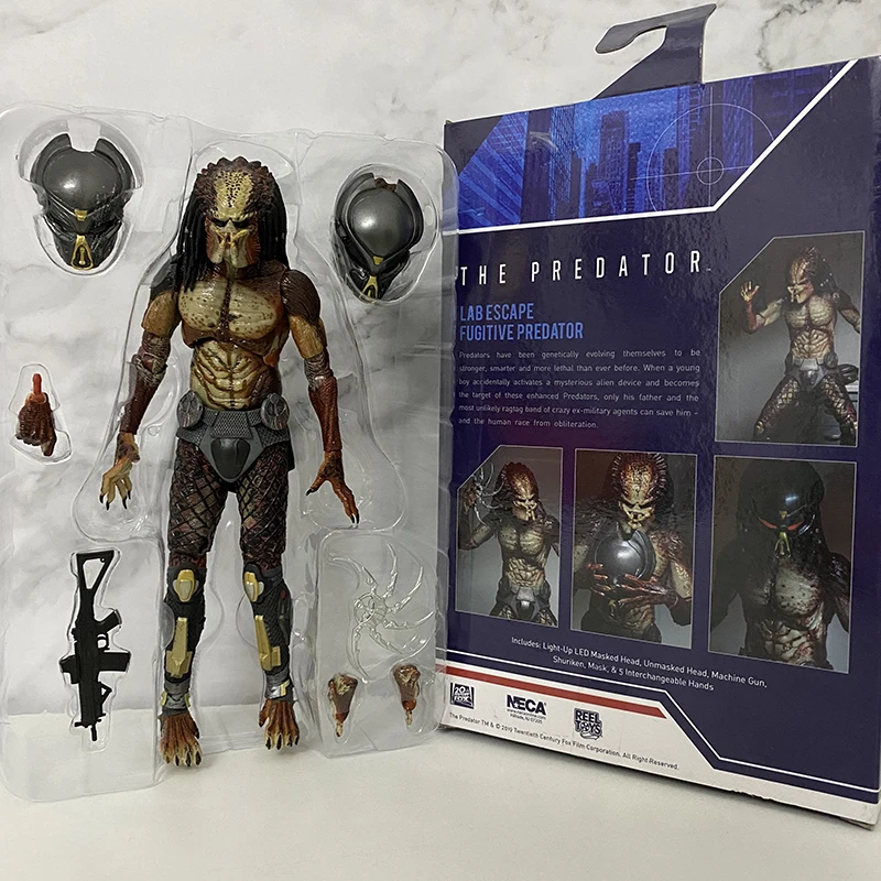 

Lab Escape Fugitive Predator Action Figure NECA The Predator With Light-Up LED Mask Ultimate Action Figure Toys Doll