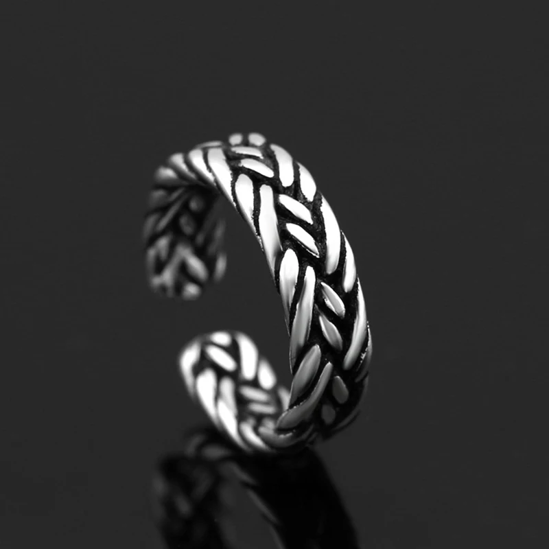 

Vintage old silver color geometric opening ring for ladies Punk Hip Hop adjustable ring minimalist jewelry the best gift for 1PC