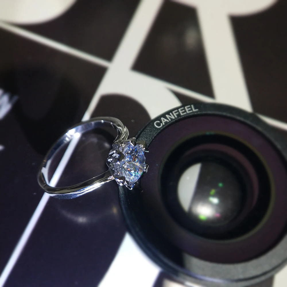 Снежинка 1.0ct 6 5 мм создания Свадебные Обручение кольца для Для женщин вечерние 925