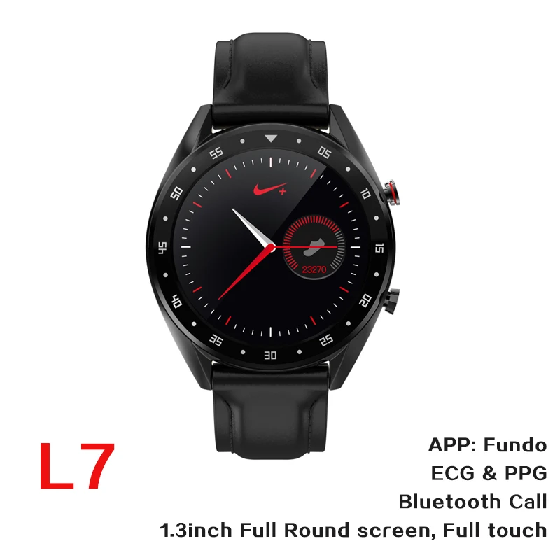 L7 Black Leather 696 L7 ЭКГ PPG Смарт часы с электрокардиографом ЭКГ дисплей Холтер ЭКГ heartrate Монитор артериального давления для женщин умный Браслет - Цвет: L7 Black Leather