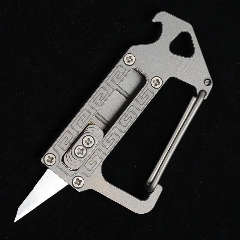 A164 TC4 титановый Многофункциональный подвесной EDC Мини нажимной нож открывалка для инструментов Открытый EDC инструмент