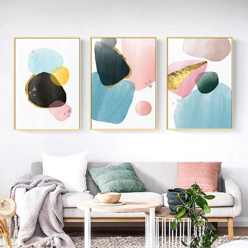 

Nordic decor Group picture poster canvas paintingDecoration Minimalist Figures Abstract triple dining room bedroom wall painting