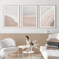 abstract pink beige beach sea waves bohemia marble poster canvas painting for modern home cuadros decor wall art print pictures
