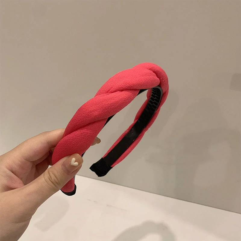 QCOOLJLY Twist Hair Accessories Creative Headband Korean Style Hairband Twists Head Hoop Solid Elegant For Women |