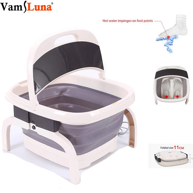 Складывающийся массажер для ног спа нагрев и пузырьковая волна все в одном