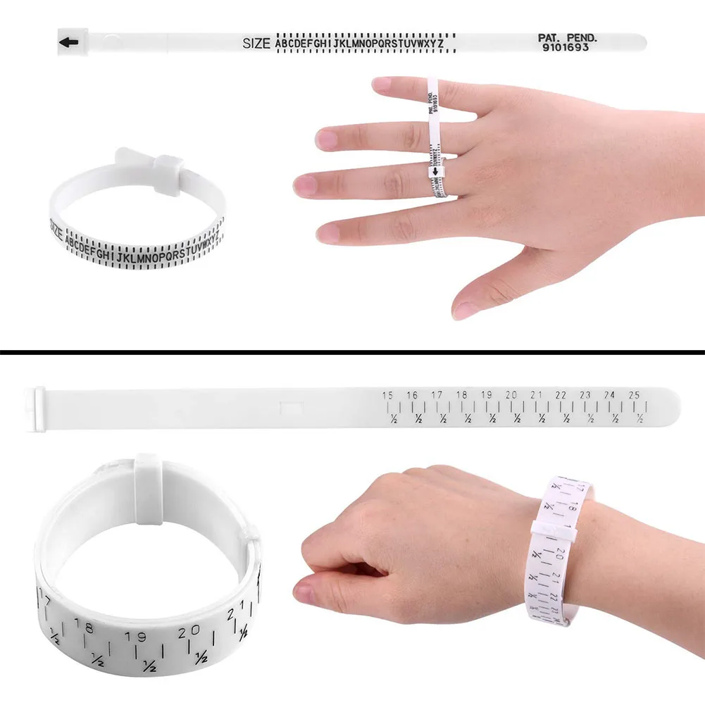 

21pcs/set Polished Agate Wide Band Large Finger Jewelry Stick Adjuster Bracelet Accurate Mandrel Ring Sizer Measuring Tool Ruler