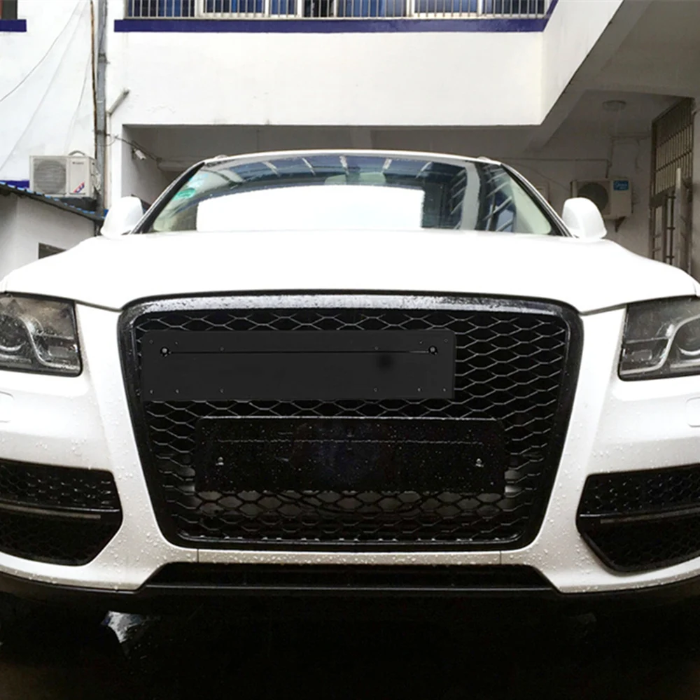 Вафельная Ткань Стиль решетка ABS для Q5 SQ5 RSQ5 2008-2012 сетки передний бампер гоночные решетки стайлинга автомобилей часть с европейскими держатель номерного знака