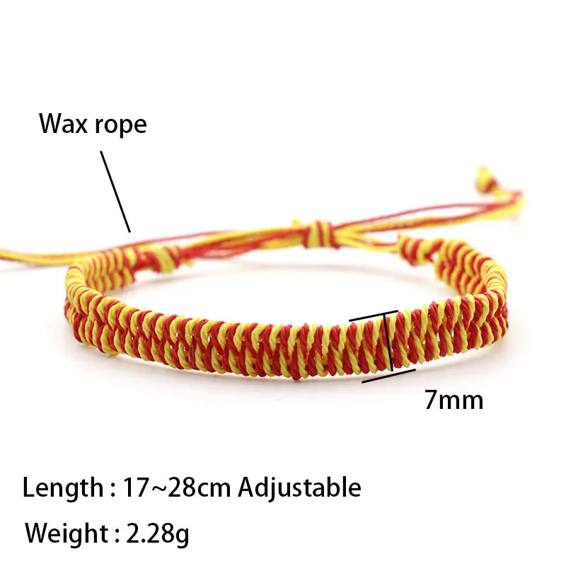 Плетеный веревочный браслет в богемном стиле для мужчин и женщин регулируемый из