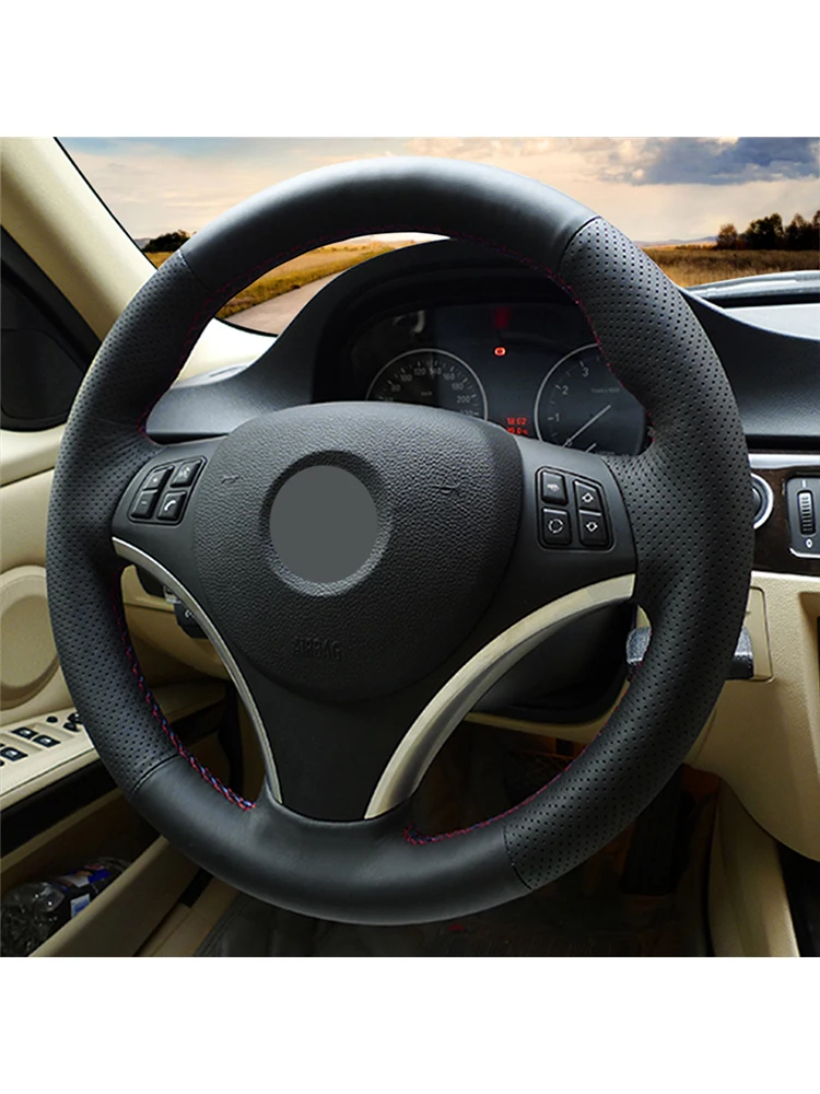 Сшитая вручную мягкая черная искусственная кожа с противоскользящей