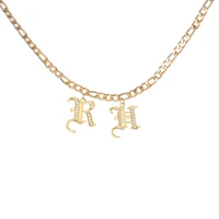 customized necklaces personalized 1 6 initial letters pendant jewelry on the neck choker stainless steel chain accessories