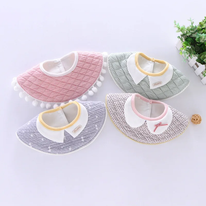 

Baby Bibs Round Neck Baby Burp Cloth 360 Degree Rotating Bib for Girls Clothing Bandana Waterproof Saliva Towel WHT052