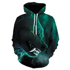 Мужская толстовка с капюшоном, в стиле хип-хоп, с 3D-принтом