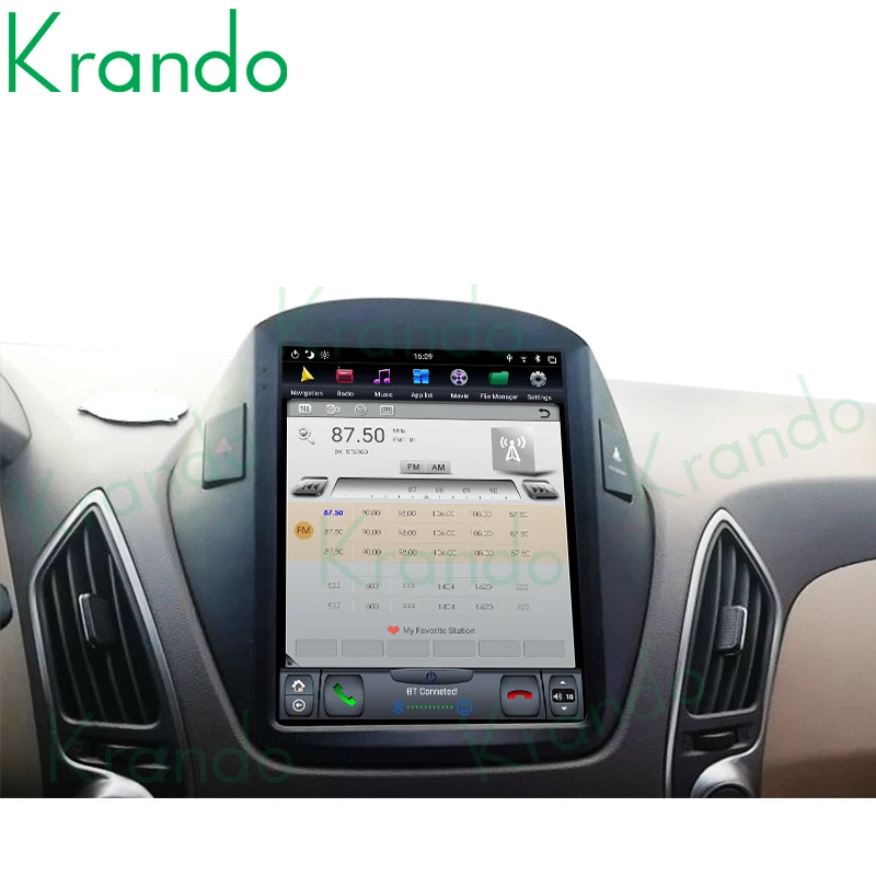 구매 Krando 안드로이드 9.0 4G 64G 10.4 테슬라 스타일 수직 스크린 차량용 멀티미디어 플레이어, 현대 IX35 2009-2014 무선 카플레이