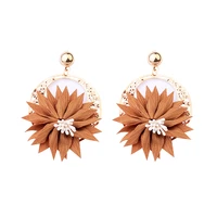 fashion flower earrings sweet gold statement boho colorful dangle earrings for women girls trendy jewelry 2020 new arriavel