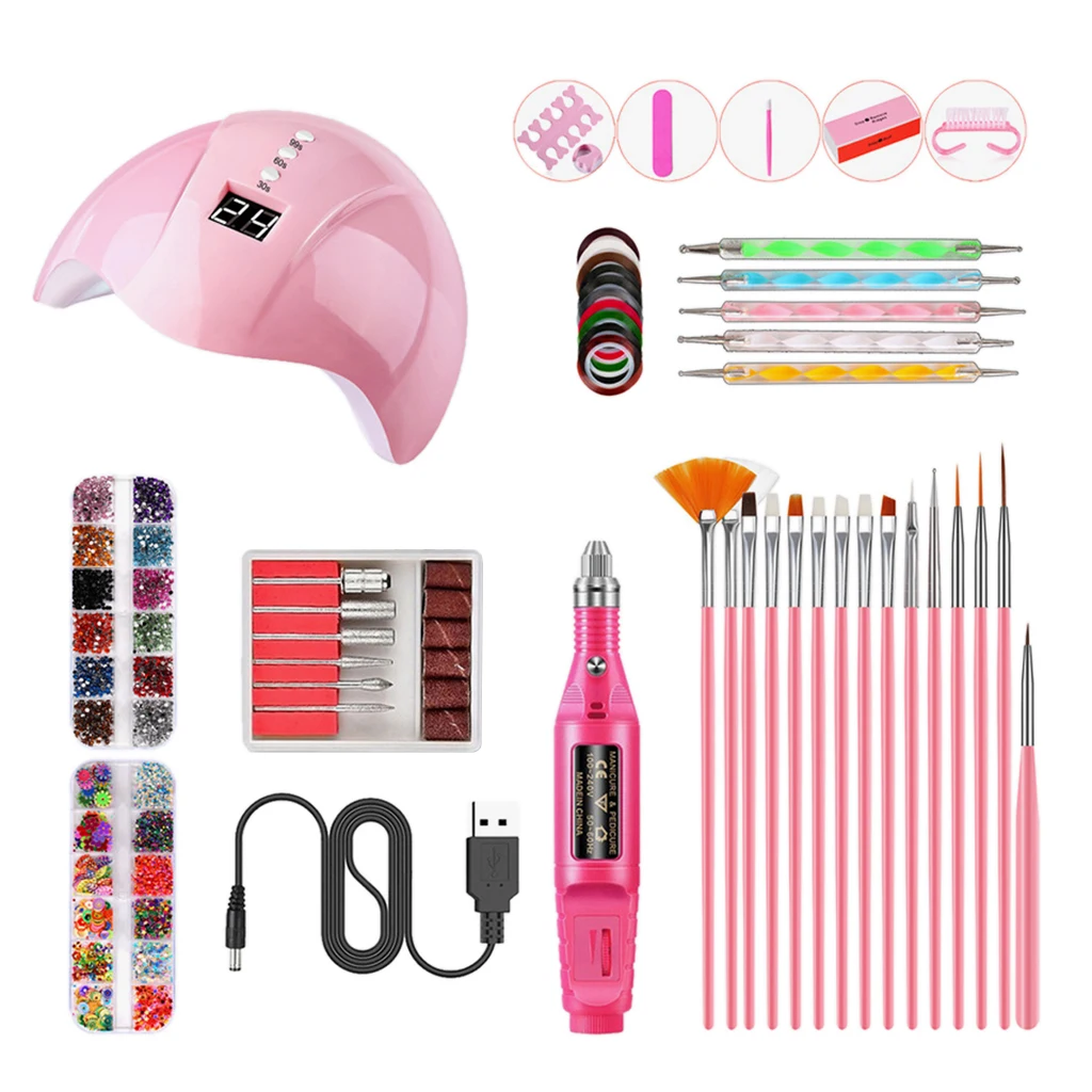 

12x Acrylic UV Gel Hair Dryer Crystal Polisher Painting Brushes