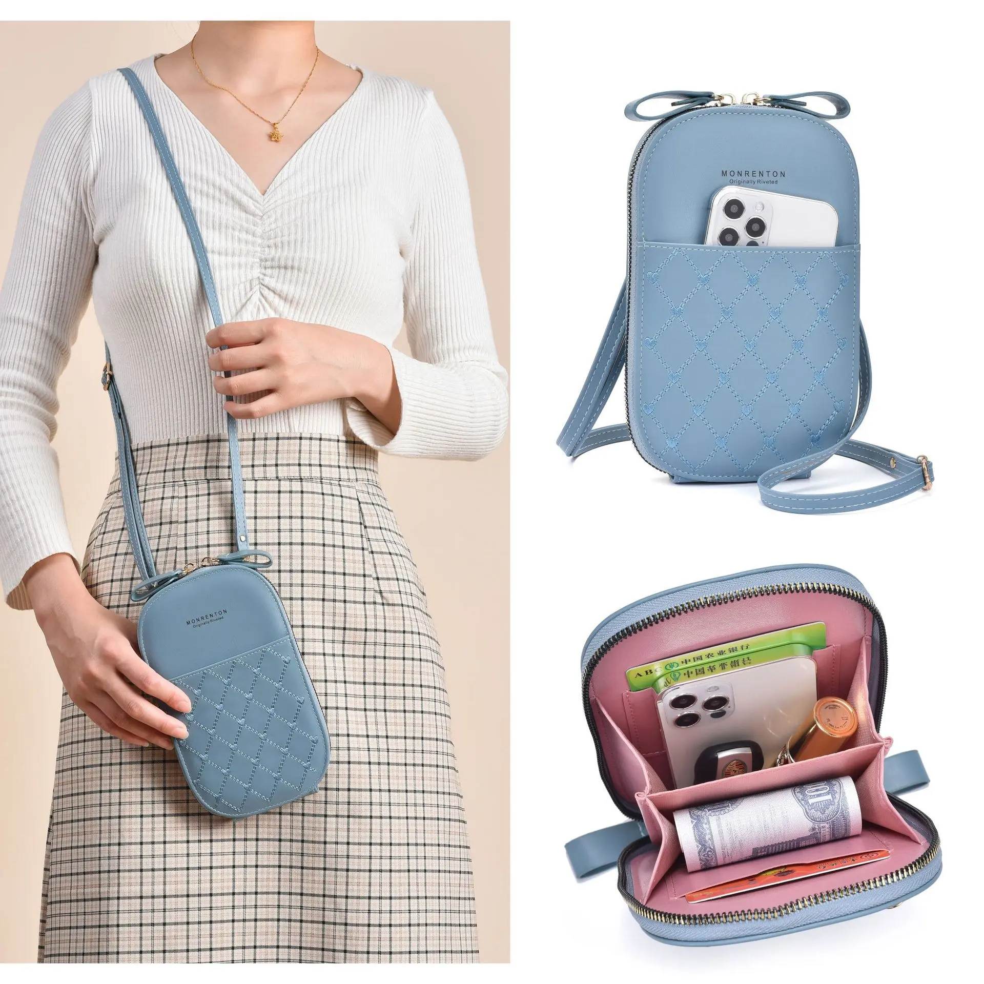 

Fashion Small Crossbody Bag Women Mini PU Leather Shoulder Messenger Bag Soft Leather Wallet Phone Purse Crossbody Strap Handbag