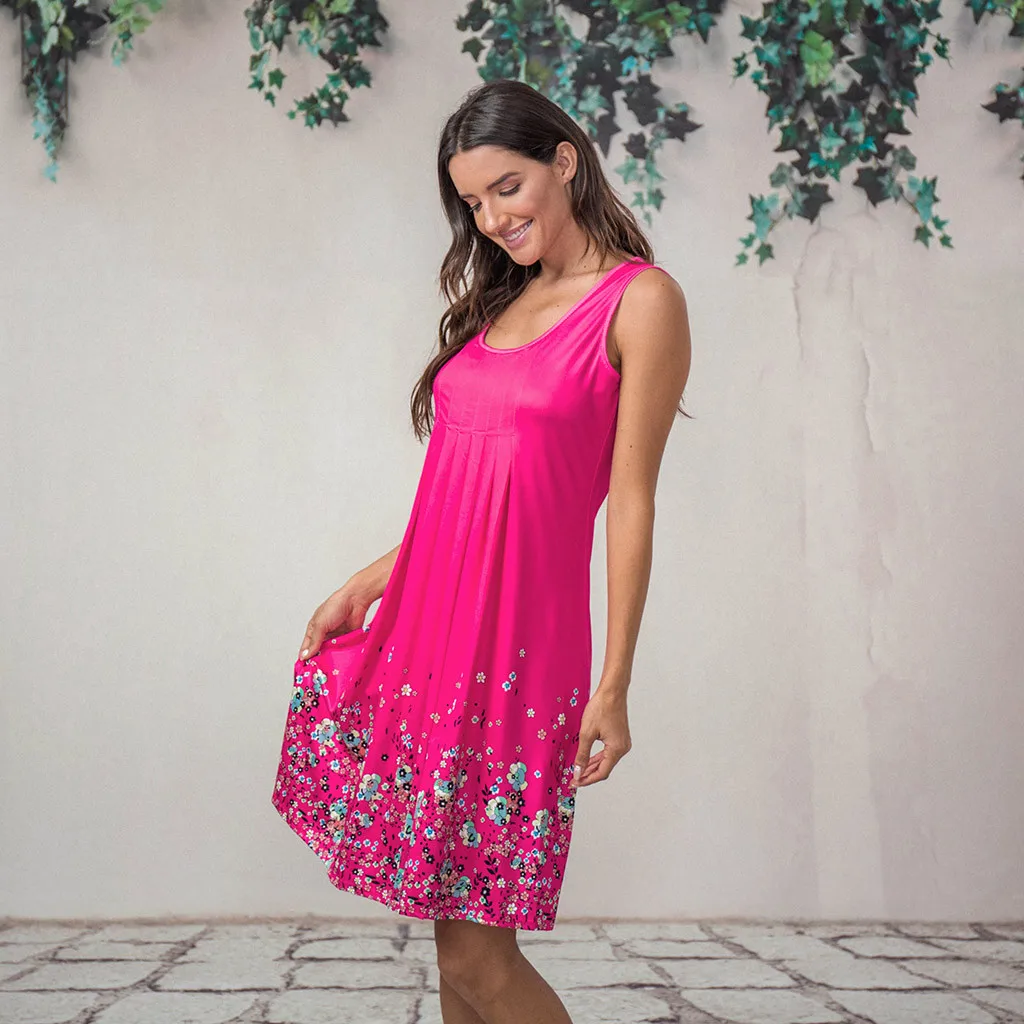 Для женщин летнее платье без рукавов с принтом Вечеринка пляжное майка одежда в