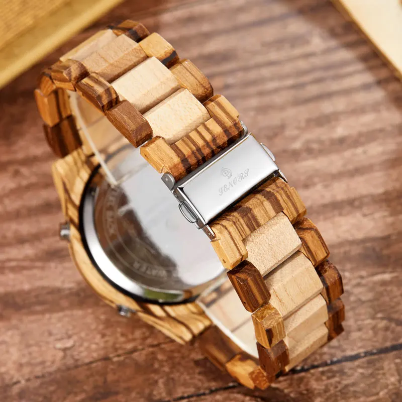 Деревянные часы сандалового дерева мужские многофункциональные будильник