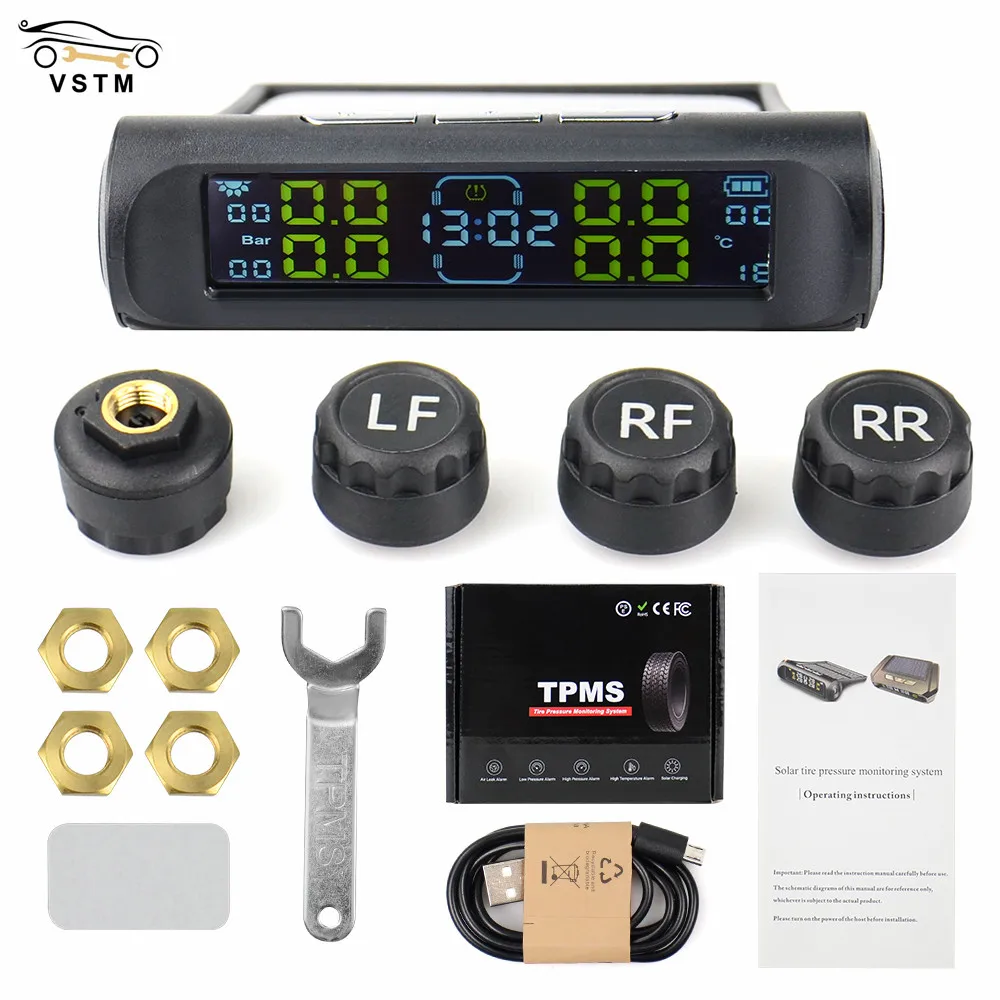 Система контроля давления в шинах TPMS беспроводная система с ЖК-дисплеем на
