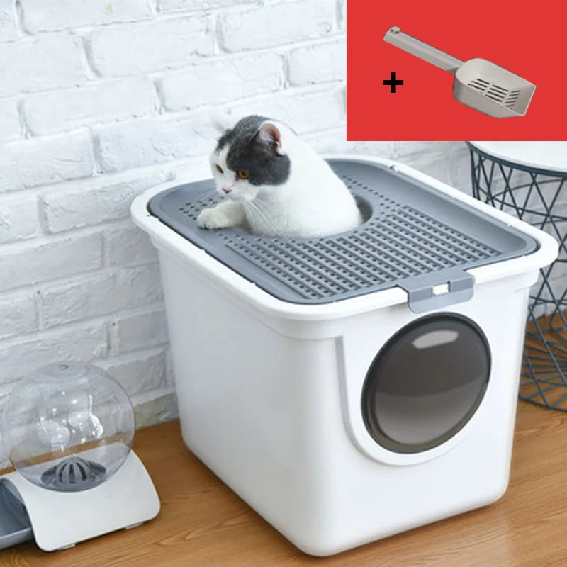 

Fully Closed Cat Toilet Fat Cat Top Entry Cat Litter Basin Extra Large Cat Litter Basin New Cat Litter Basin Deodorant Feces Bo