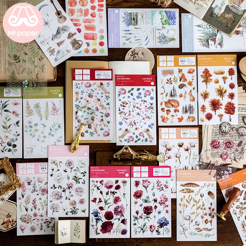 Бумажные наклейки для дневника Скрапбукинг декоративные канцелярские