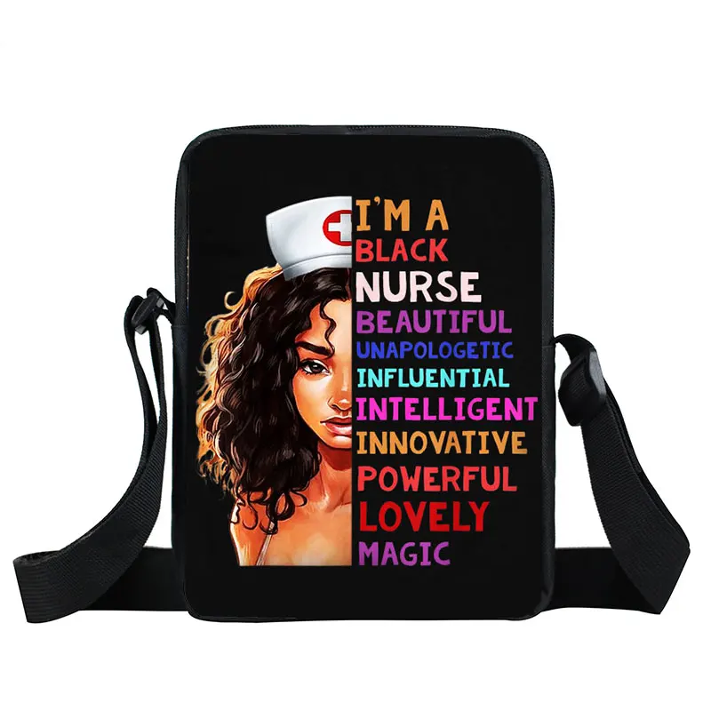 Черная медсестра с короной мини-сумки-мессенджеры женские сумочки Дамская