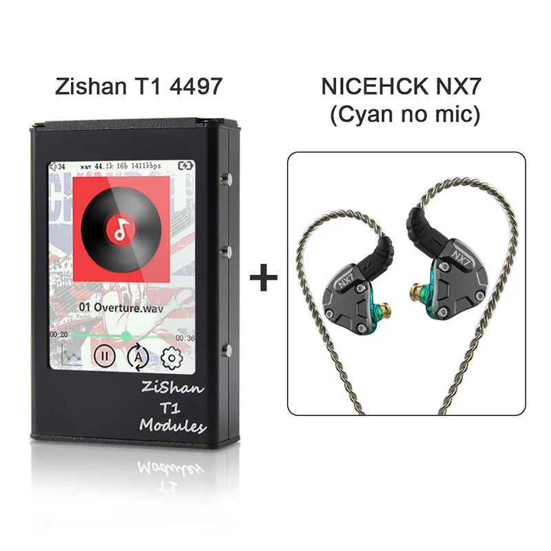 T1 Cyan no mic NX7 Zishan T1 4497 AK4497EQ DAC DAP сенсорный экран профессиональный музыкальный плеер без потерь MP3 HIFI портативный DSD с 2,5 мм сбалансированный AK4497 - Цвет: T1 Cyan no mic NX7
