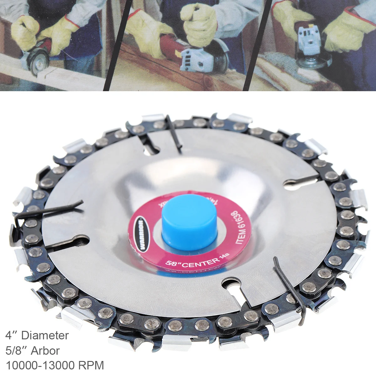 

4 Inch 22 Tooth Durable Angle Grinder Disc Wood Cutting Grooved Saw Blade Grinder Chain Disk Woodworking Sculpting Tool