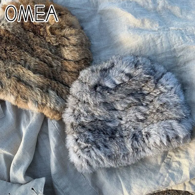OMEA меховая шапка из натурального кролика для женщин Тип головного убора ангоры