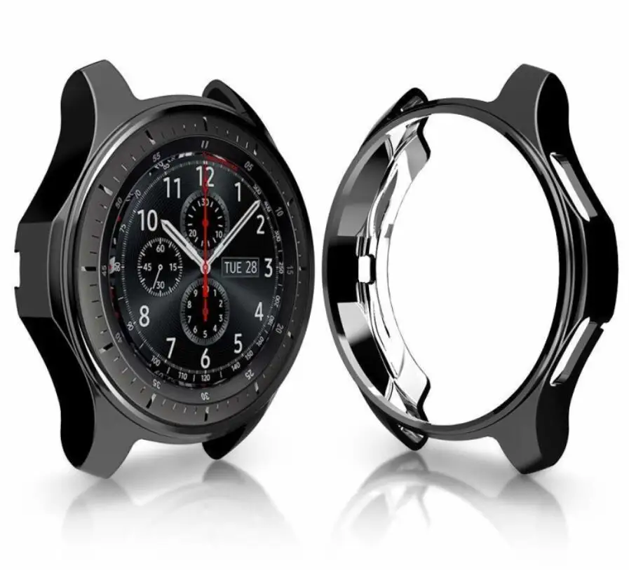 black Мягкий защитный из ТПУ чехол Frontier galaxy watch 46 мм 42 мм защитный чехол-бампер для samsung gear S3 - Цвет ремешка: black