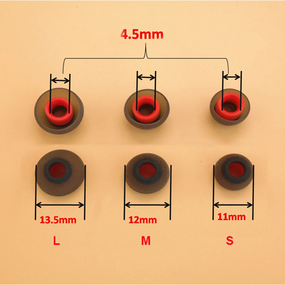 

1Pair/set 4.5mm S/M/L Silicone TPU Bullet shape Headphone Earphone Ear Pads Earbuds In-Ear Eartips Silicone Sleeve