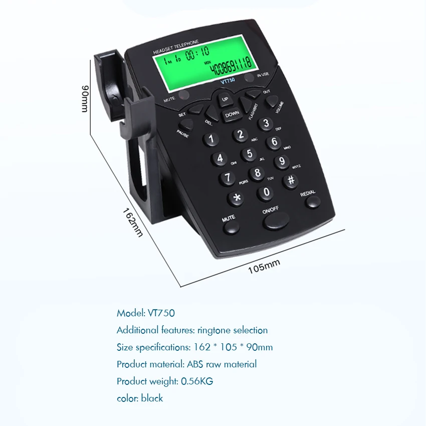 Handsfree колл-центр Dialpad проводной телефон с Монофонической/бинауральной гарнитурой