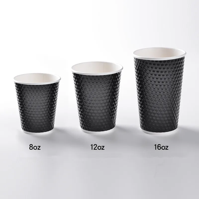 50 шт. Высококачественная утолщенная черная одноразовая кофейная чашка 12 унций