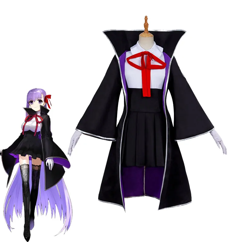 

Fate Grand Order Matou Sakura Cosplay Costumes Fate Stay Night Sakura Mato Wig or Cloak JK Uniform Light Purple Long Hair FGO