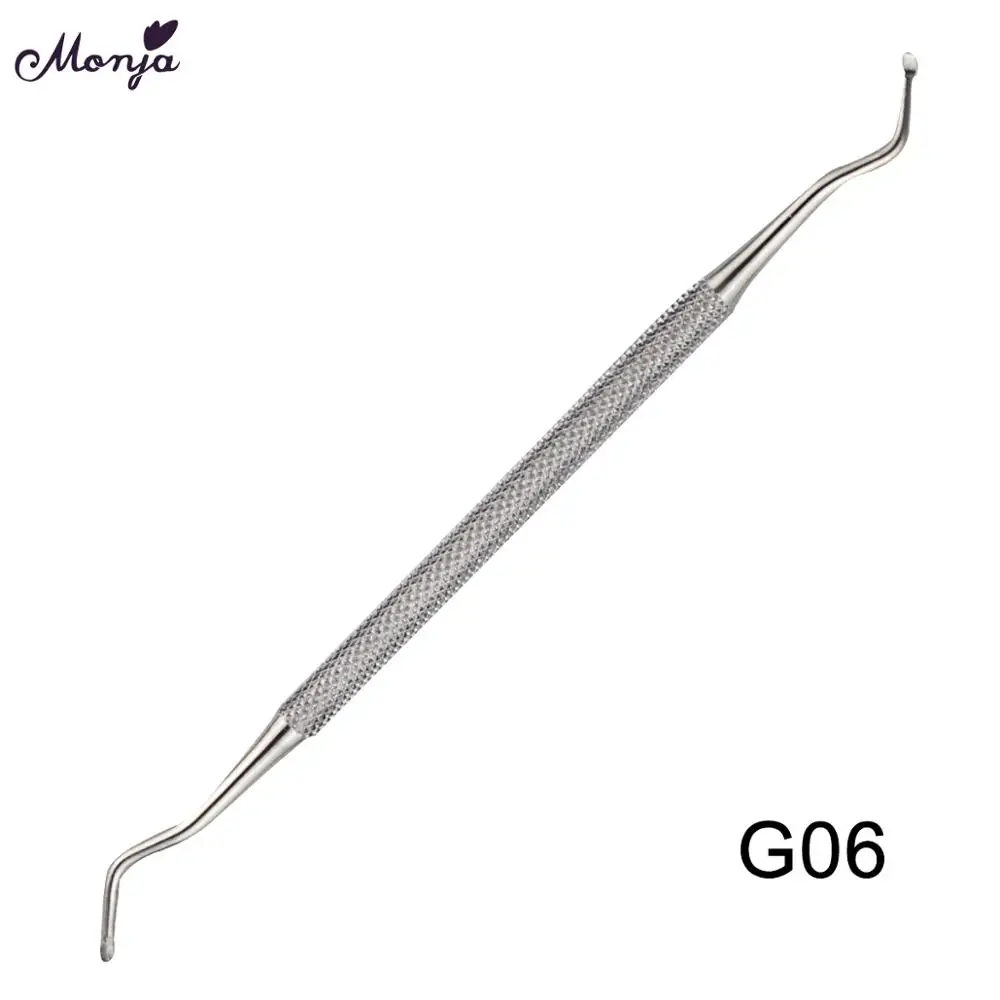 G06 Monja, двухконцевые ноготь, ноготь, подтяжка, нержавеющая сталь, корректор буйона, для чистки ног, уход за вросшим крючком, инструмент для педикюра - Цвет: G06