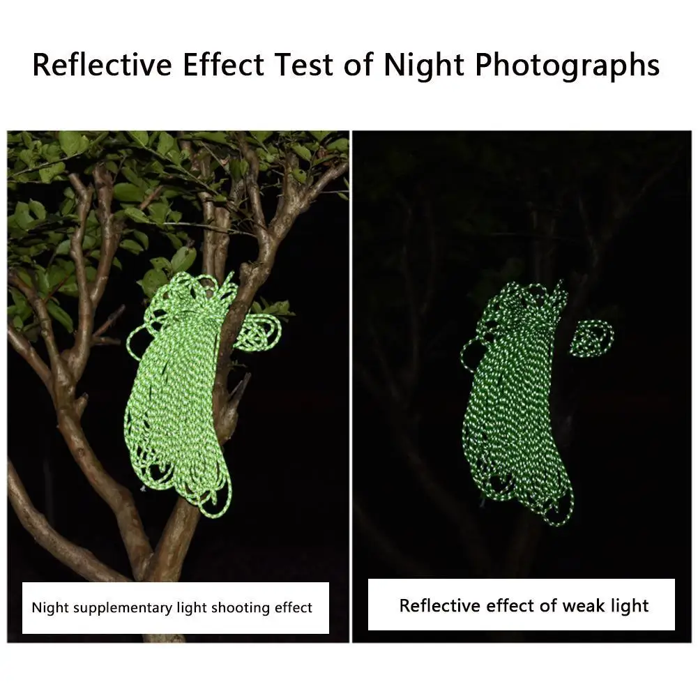 

Outdoor 10m Length 2.5mm Thickness Reflective Rope Rope Rope Windproof Parachute Rope Canopy Pull J1H0