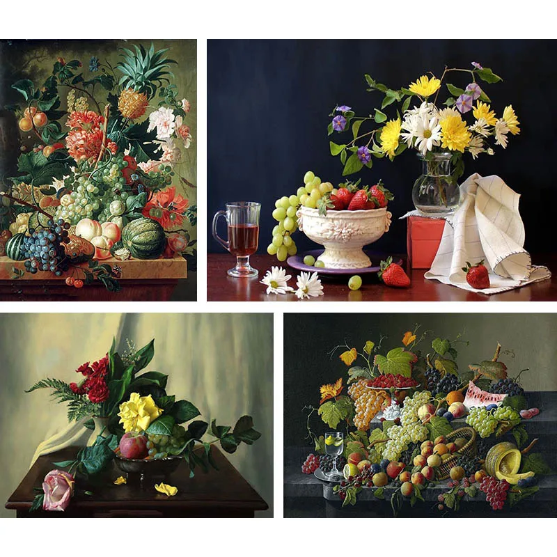 Полноразмерная круглая 5d алмазная живопись сделай сам фрукты виноград вышивка