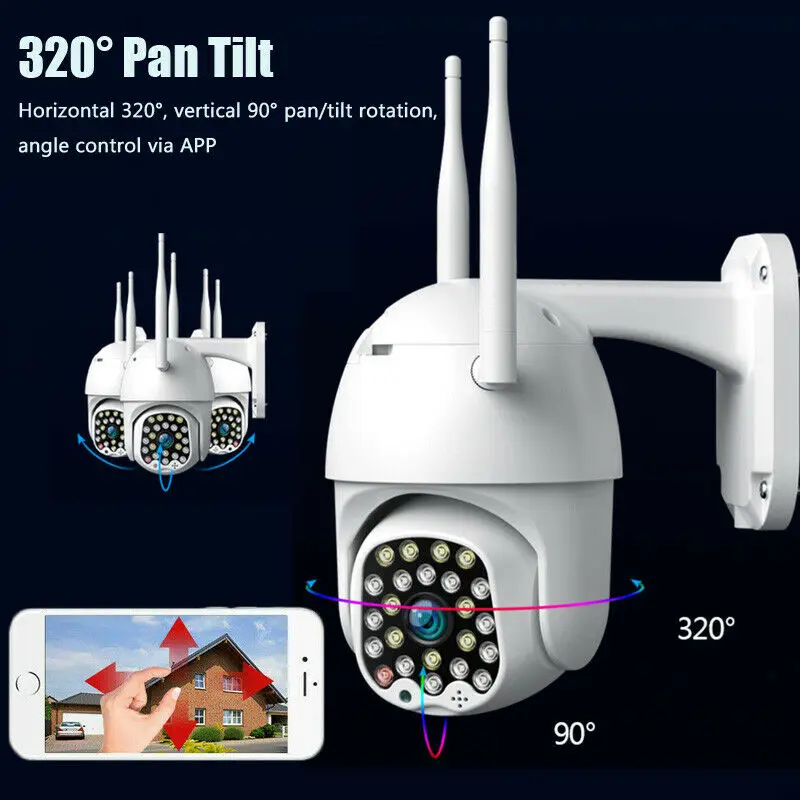 Водонепроницаемая инфракрасная камера видеонаблюдения 1080P HD IP Wi-Fi PTZ
