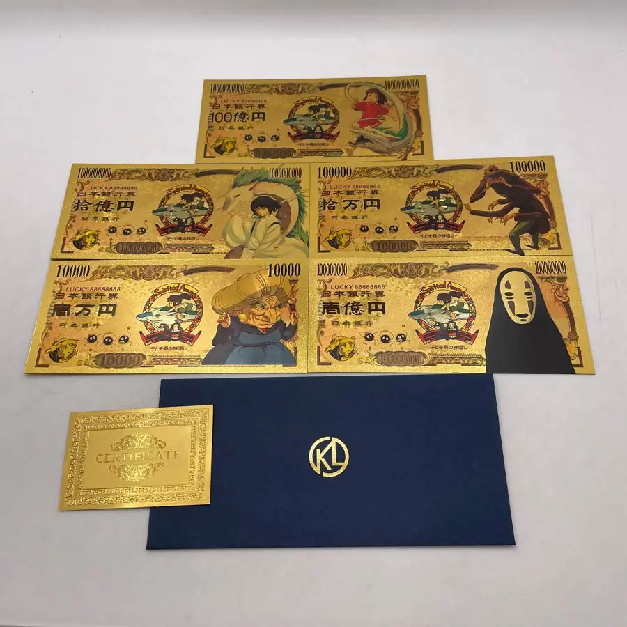 

Japanese Anime Spirited-Away cards no face man Gold Banknote Childhood Memory Souvenir Collection Gift
