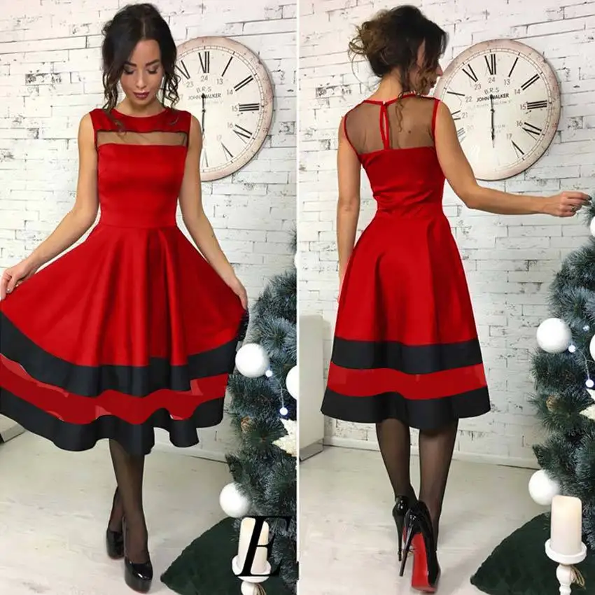 Женские платья 2020 летнее модное сексуальное платье трапеция без рукавов с