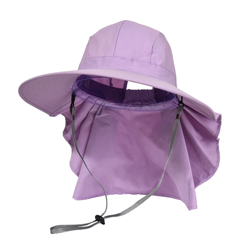 

Outdoor Wide Brim Sunshade Foldable Anti-UV Mesh Sweatband Neck Cover Bucket Hat Hiking Fishing Hats Newest