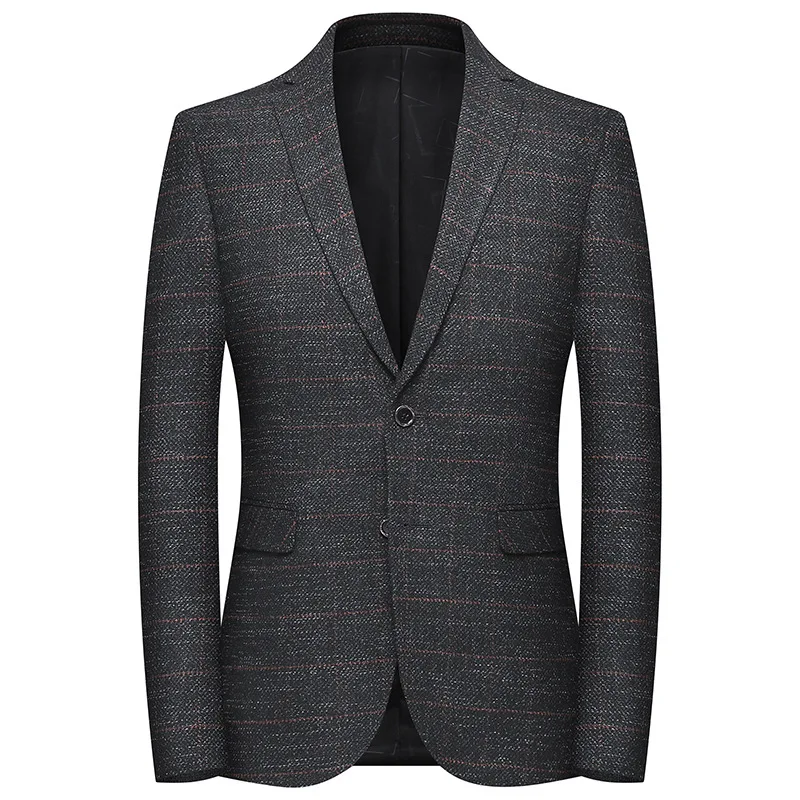 

Plaid Grey Suit Casual and comfortable slim business coats blazer for men suit jacket single shirt suits Office clothing