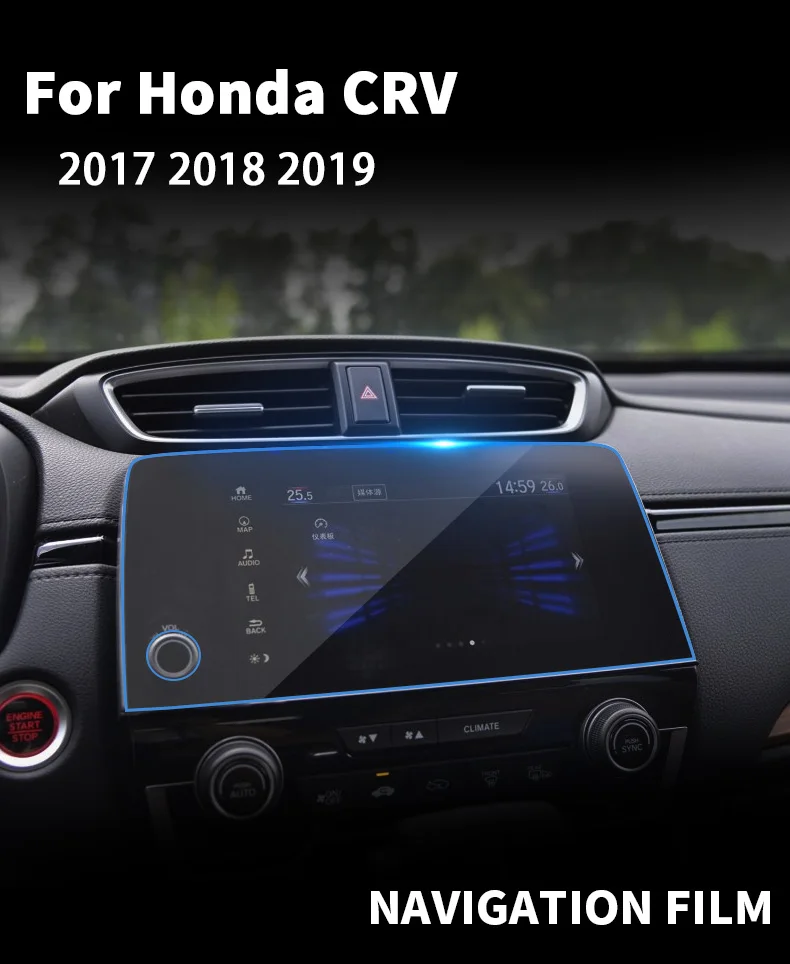 For Honda CRV CR-V Instrument panel navigation display tempered protective film control car GPS screen stickers i