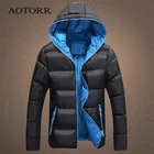 Мужская Повседневная парка с капюшоном, зимняя модная однотонная приталенная мужская куртка с хлопковой подкладкой, осенняя теплая куртка с карманами на молнии, одежда для пары