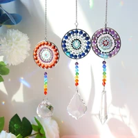 hanging crystal pendant catcher life tree stone beads prism chakra sun rainbow maker ornament home outdoor garden decoration