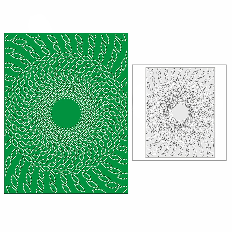 

New 2021 Leafy Circle Spotty Template Craft Metal Cutting Dies for Scrapbooking and Card Making Background Embossing No Stamps